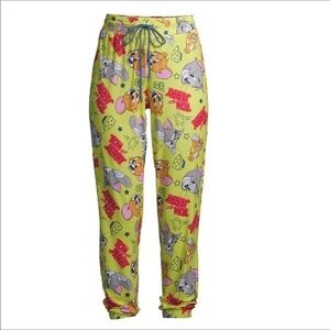 Tom and Jerry Ladies Sleep Joggers Pants Size Large Stretch Slip‎ On Draw String